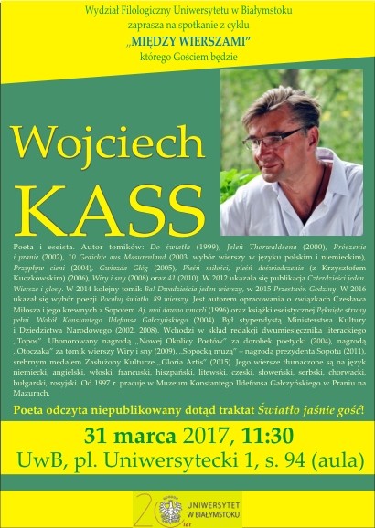 „Między wierszami” - spotkanie z Wojciechem Kassem
